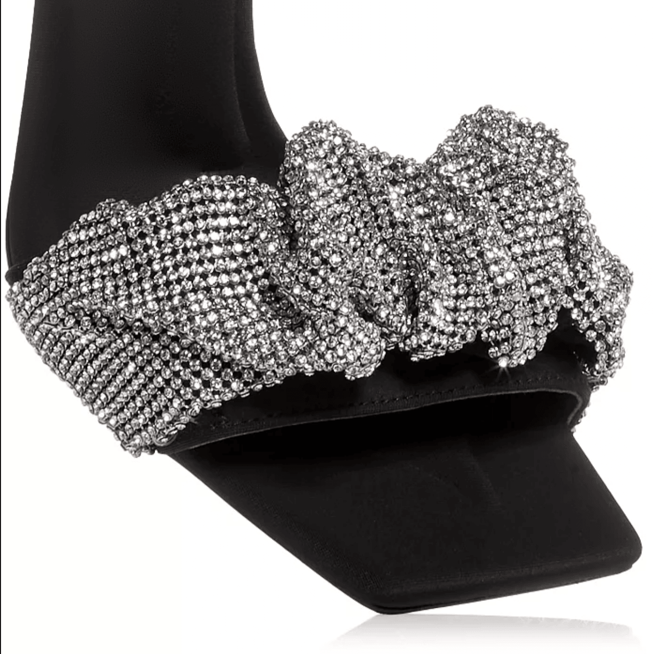 The Glam Girl Scrunchie Embellished Sandals - Black / 4 - Mermaid Way