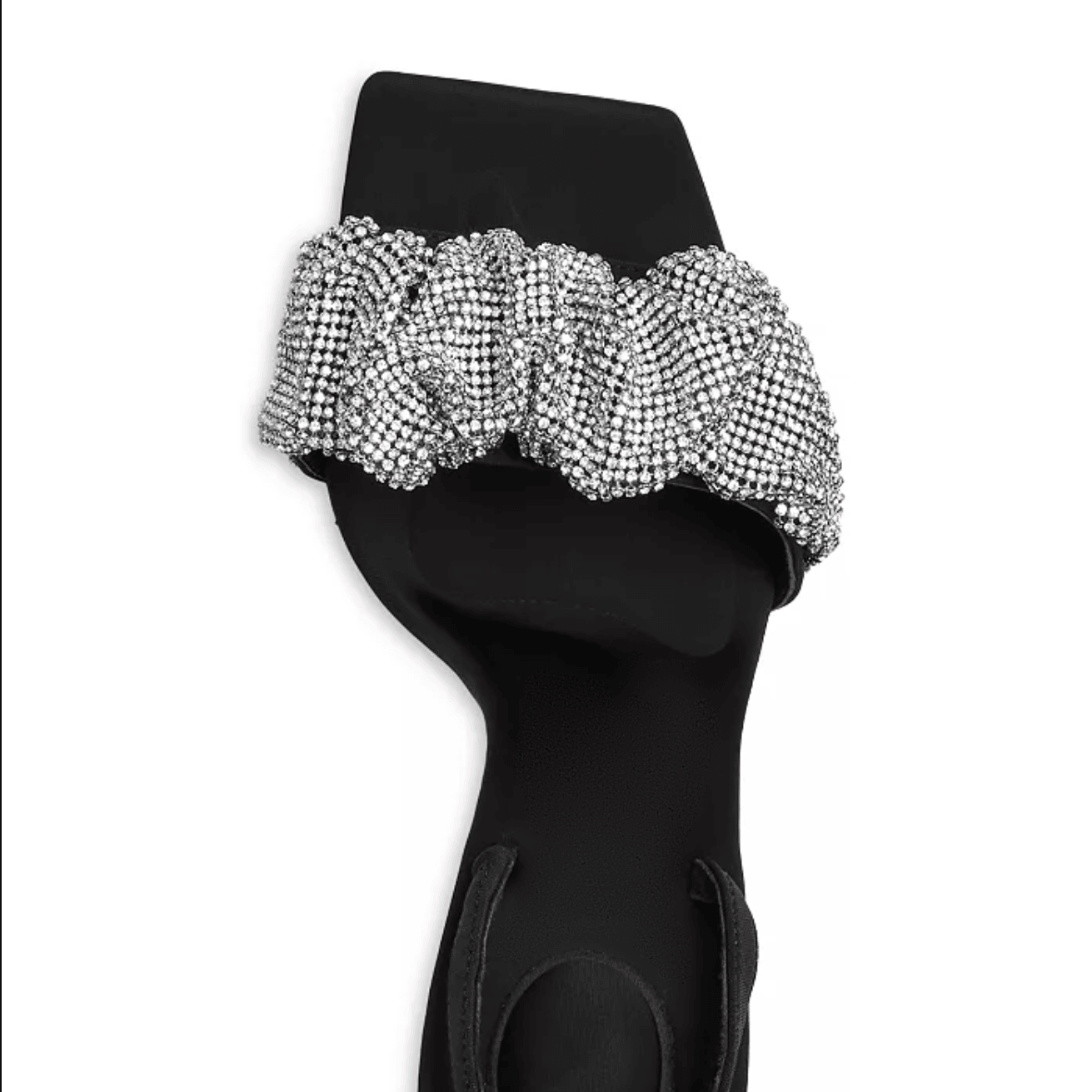 The Glam Girl Scrunchie Embellished Sandals - Black / 4 - Mermaid Way