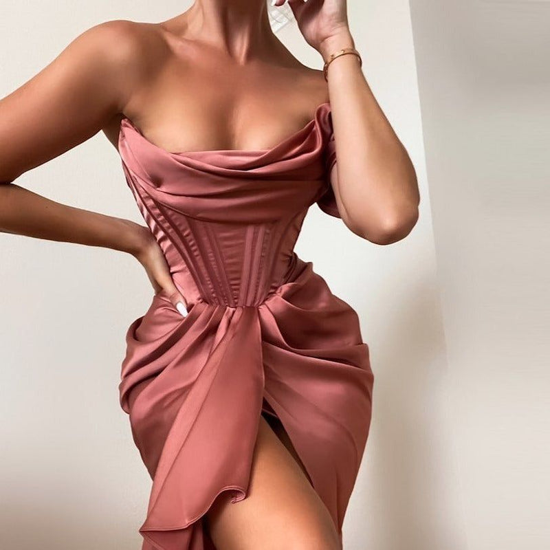 Billini Elegant Off The Shoulder Corset Midi Dress - Dresses - Mermaid Way