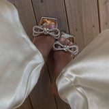 Glam Diamond Bow Wrap Around Heels - Shoes - Mermaid Way